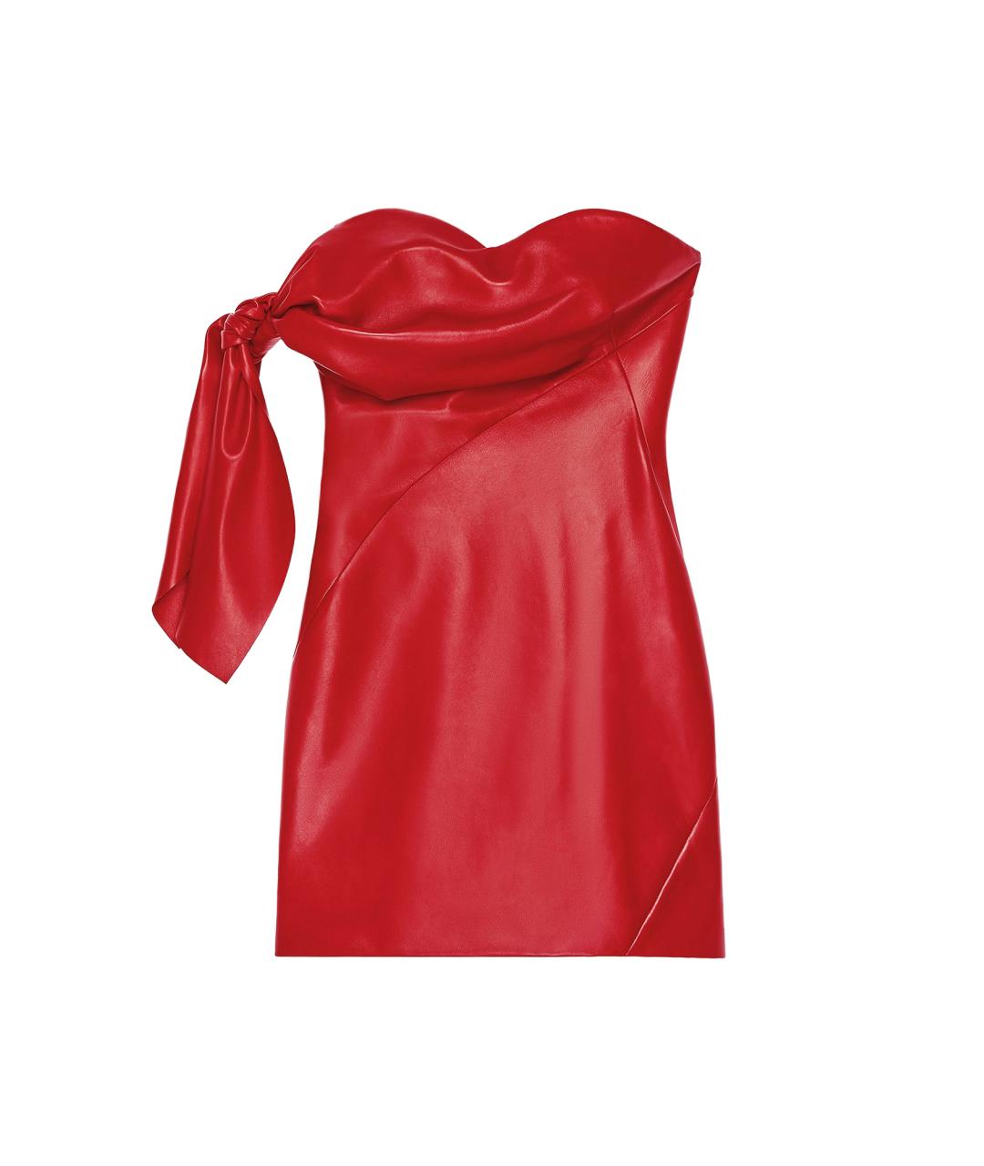 GIVENCHY Красное кожаное коктейльное платье, фото 1