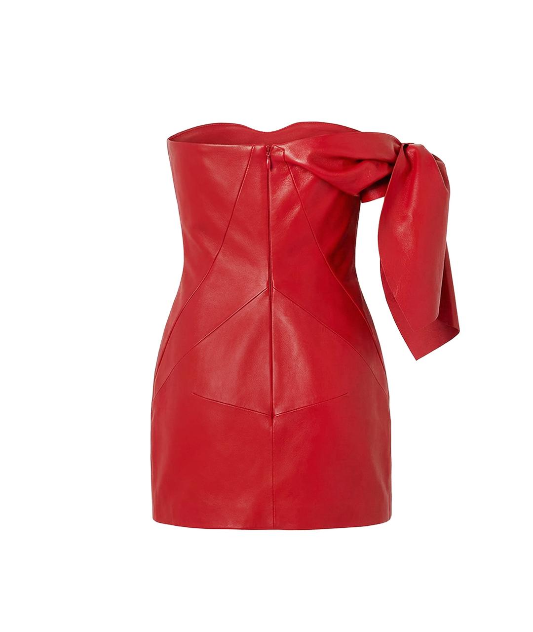 GIVENCHY Красное кожаное коктейльное платье, фото 2