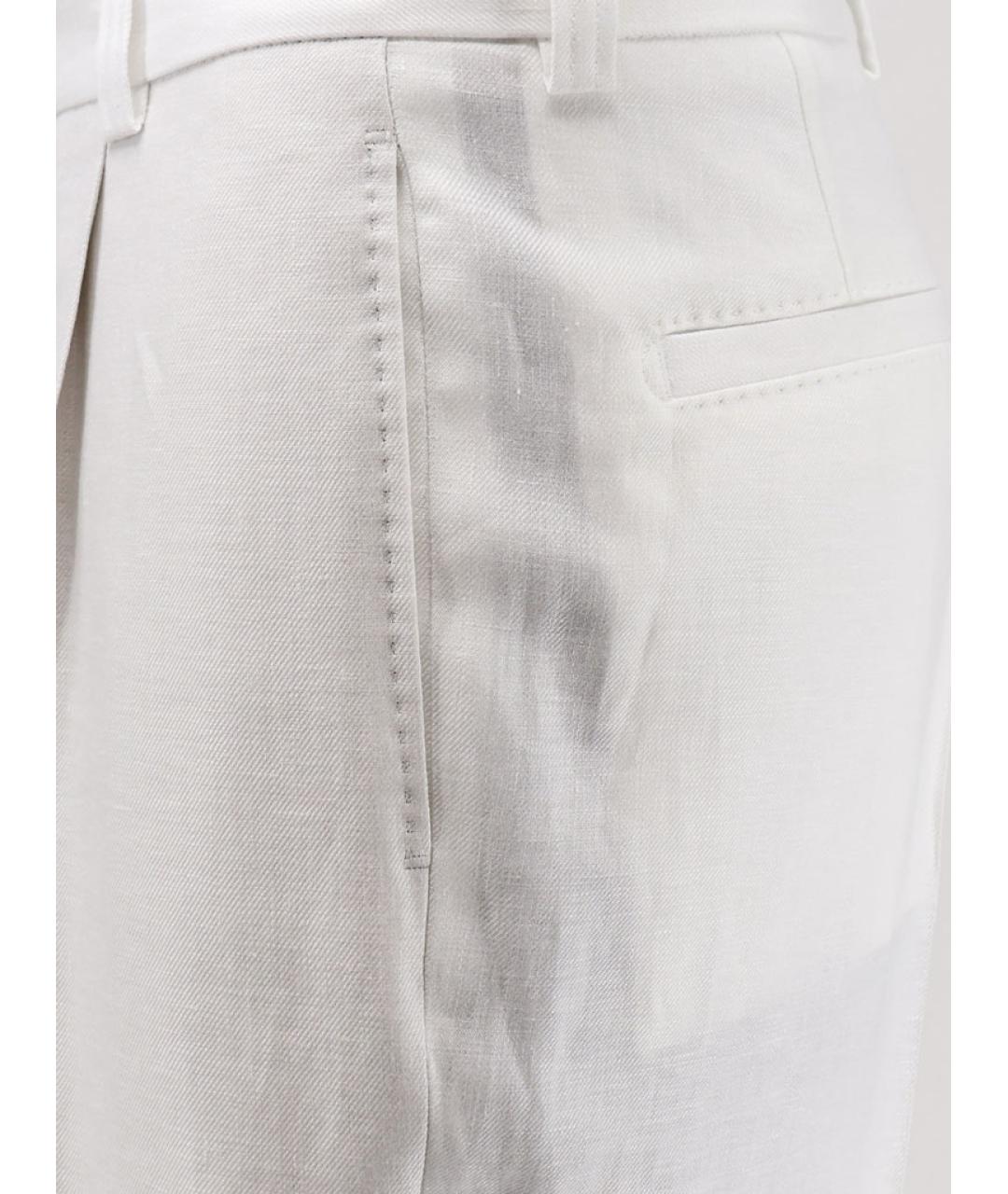 HUGO BOSS Белые льняные классические брюки, фото 3