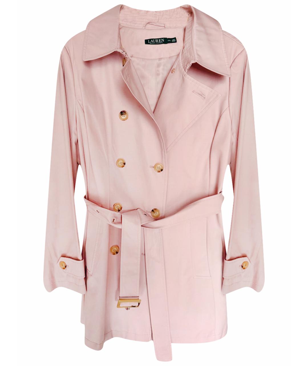 RALPH LAUREN Розовый хлопковый тренч/плащ, фото 1