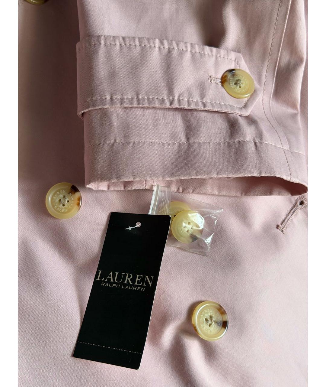 RALPH LAUREN Розовый хлопковый тренч/плащ, фото 8