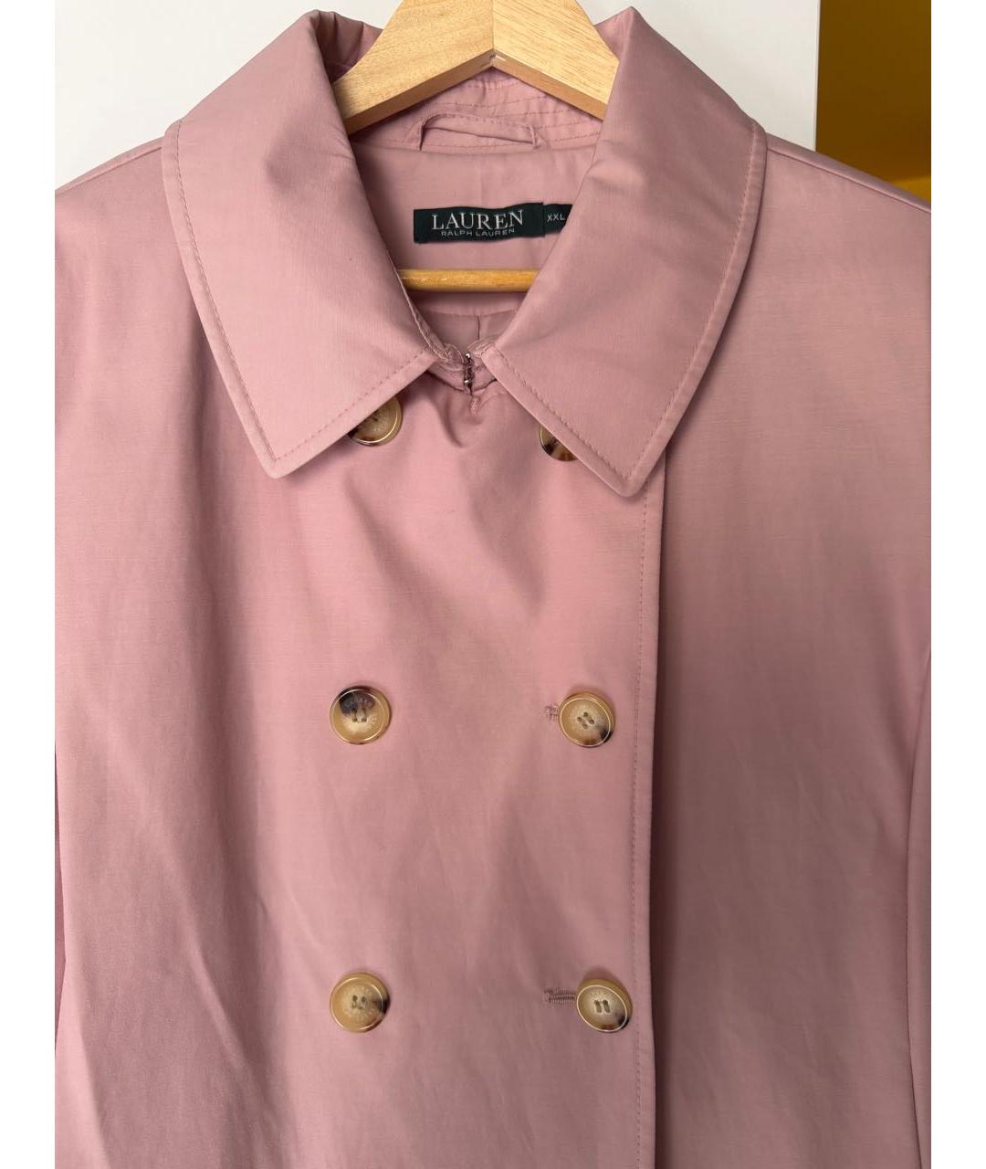 RALPH LAUREN Розовый хлопковый тренч/плащ, фото 4