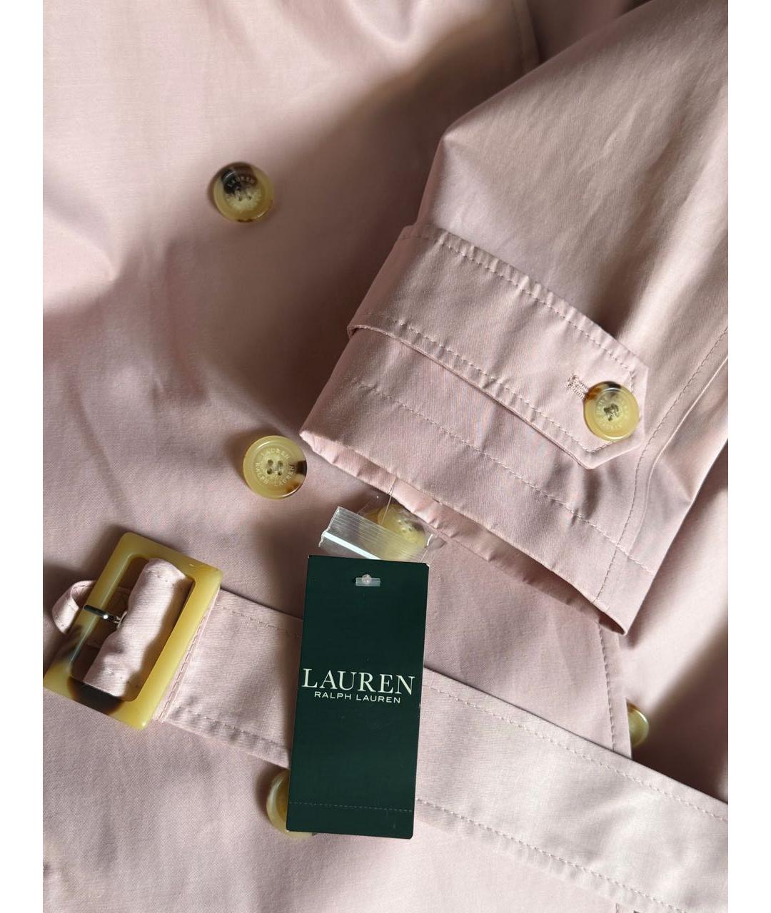 RALPH LAUREN Розовый хлопковый тренч/плащ, фото 5