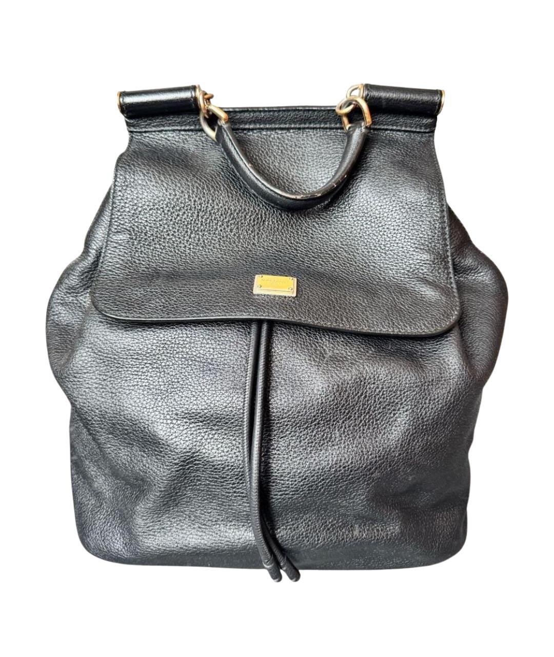 DOLCE&GABBANA Черный кожаный рюкзак, фото 1