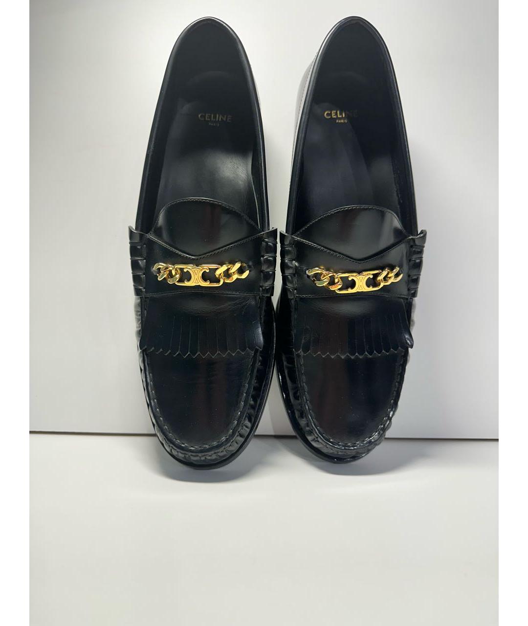 CELINE Черные кожаные лоферы, фото 2