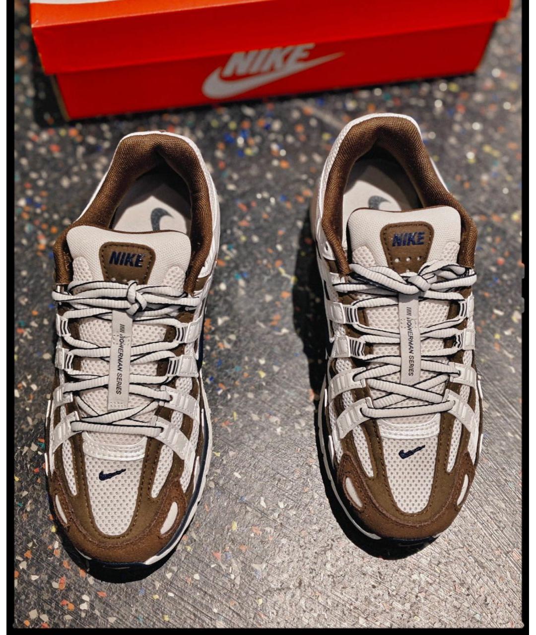 NIKE Коричневые замшевые низкие кроссовки / кеды, фото 7