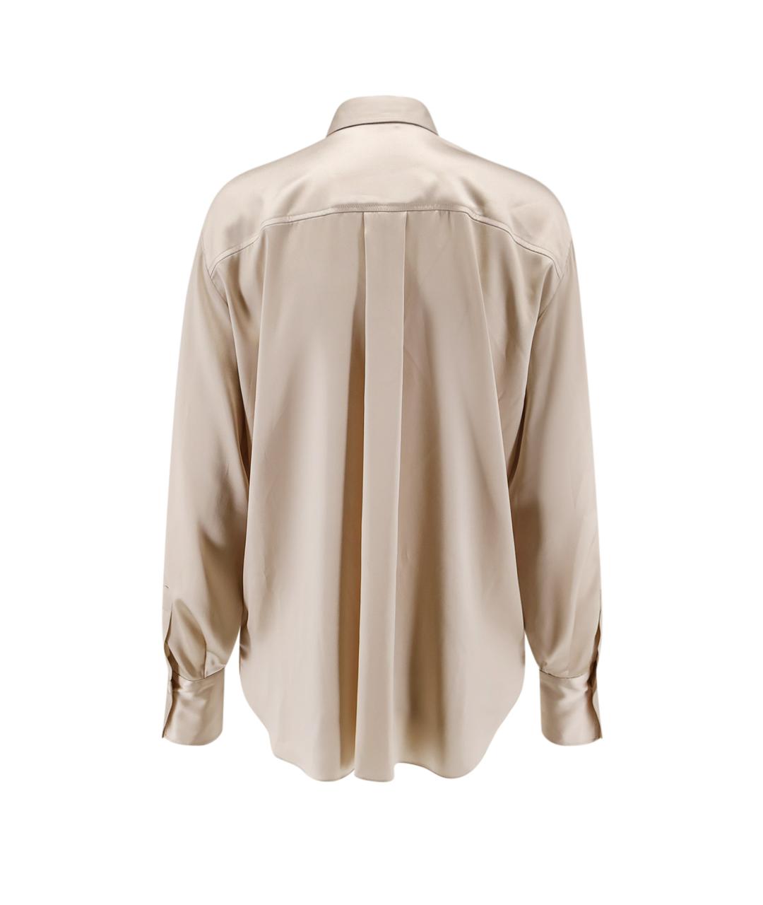 BRUNELLO CUCINELLI Бежевая шелковая рубашка, фото 2