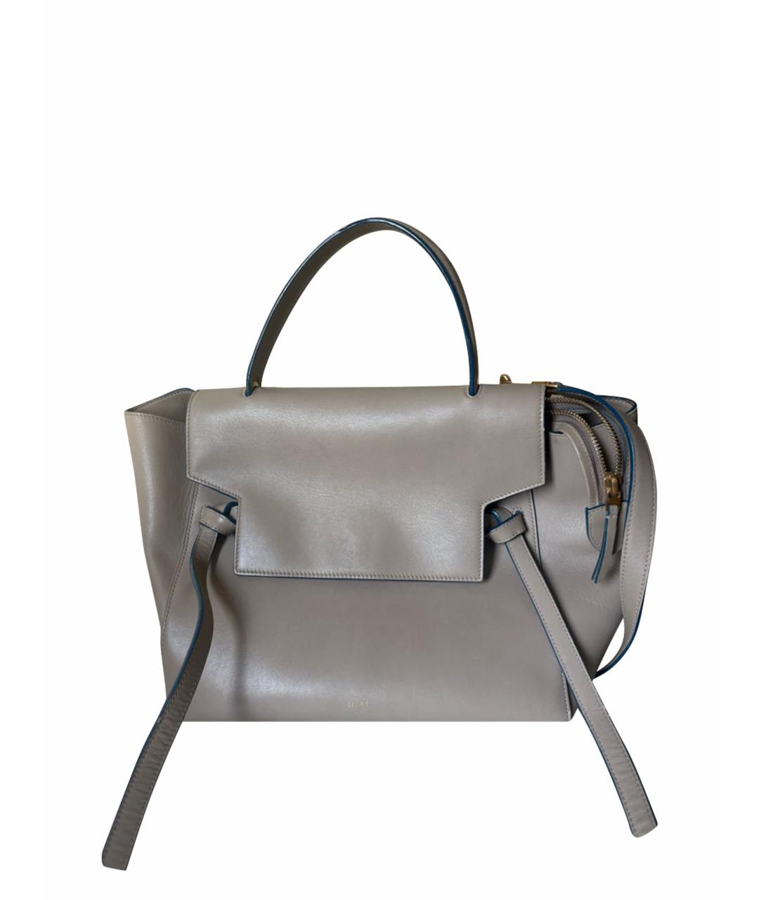 CELINE Бежевая кожаная сумка через плечо, фото 1