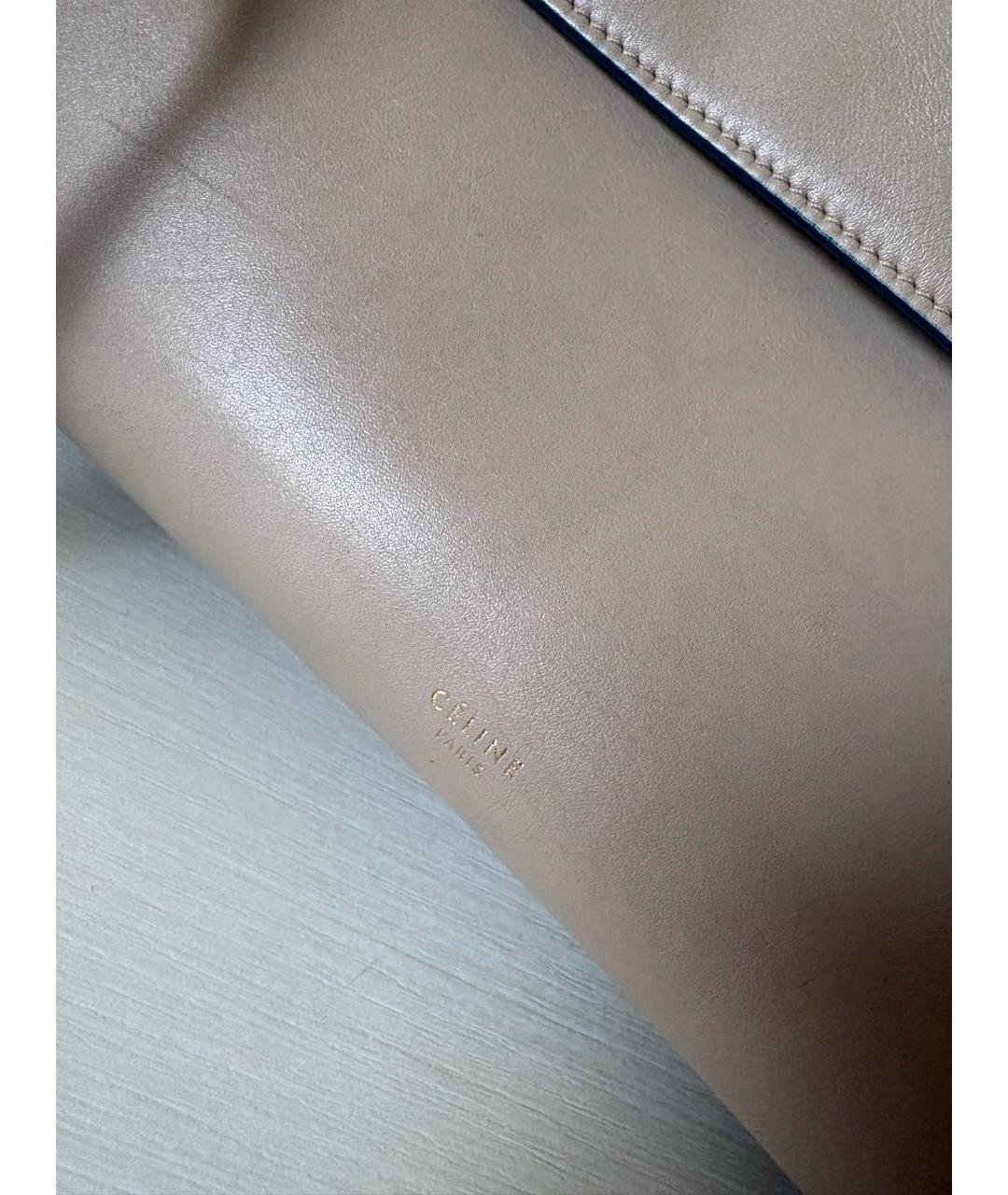 CELINE Бежевая кожаная сумка через плечо, фото 5