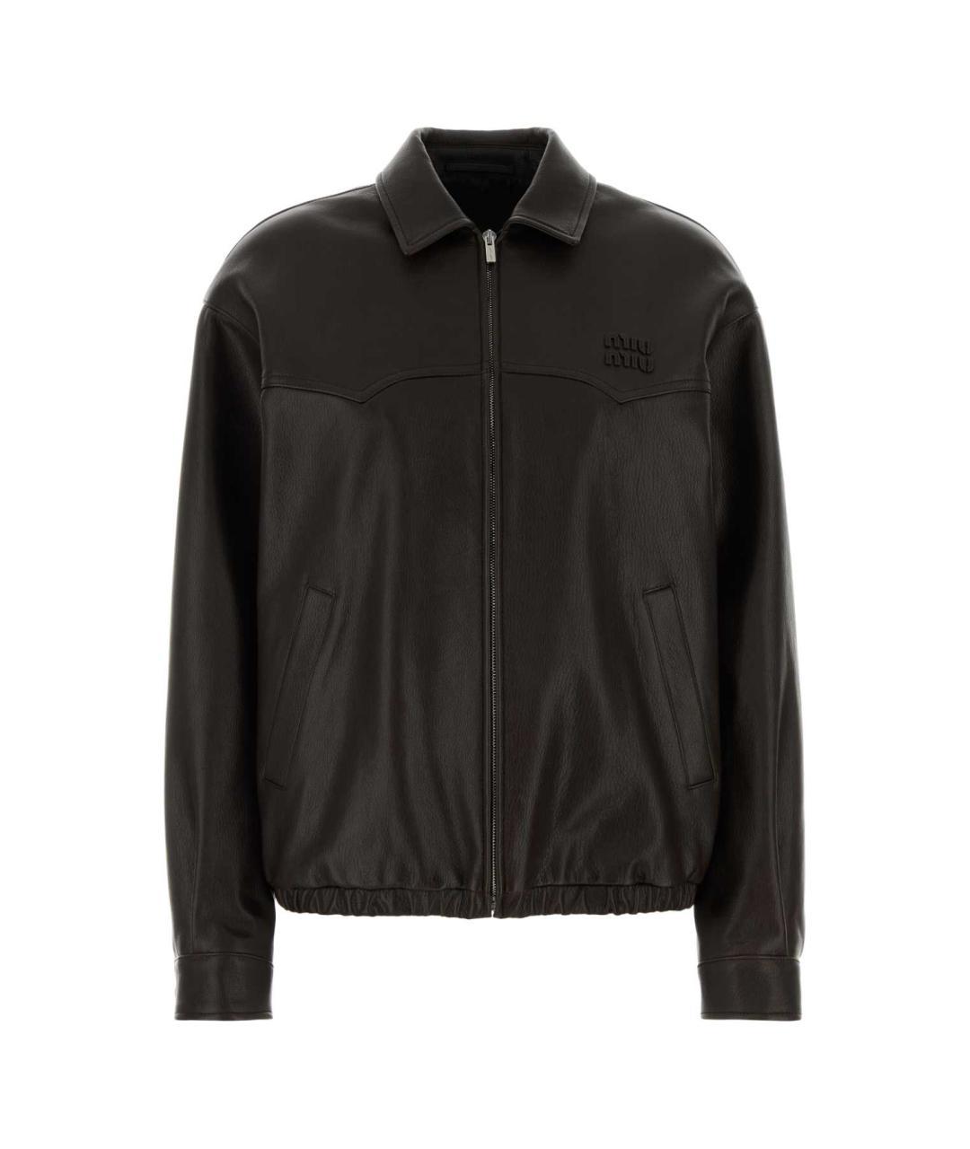 MIU MIU Коричневая кожаная куртка, фото 3