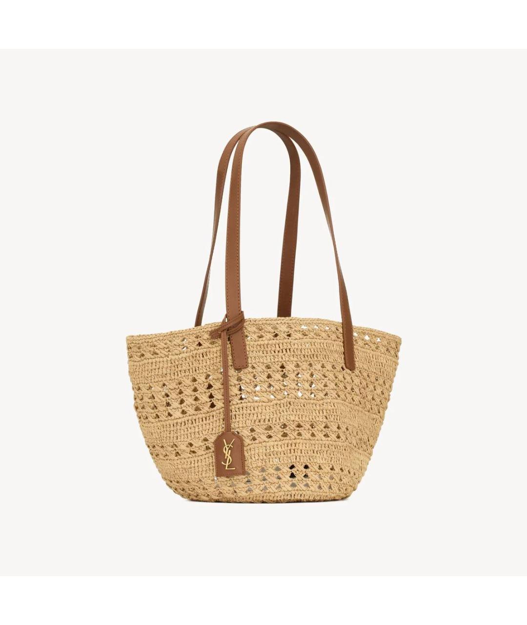 SAINT LAURENT Бежевая пляжная сумка, фото 4