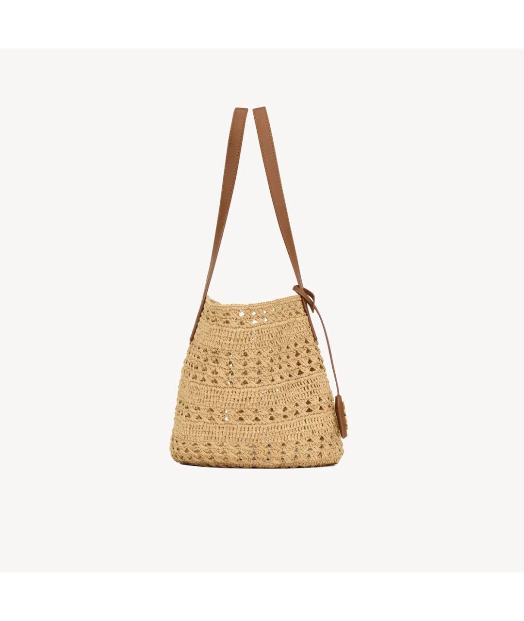 SAINT LAURENT Бежевая пляжная сумка, фото 3