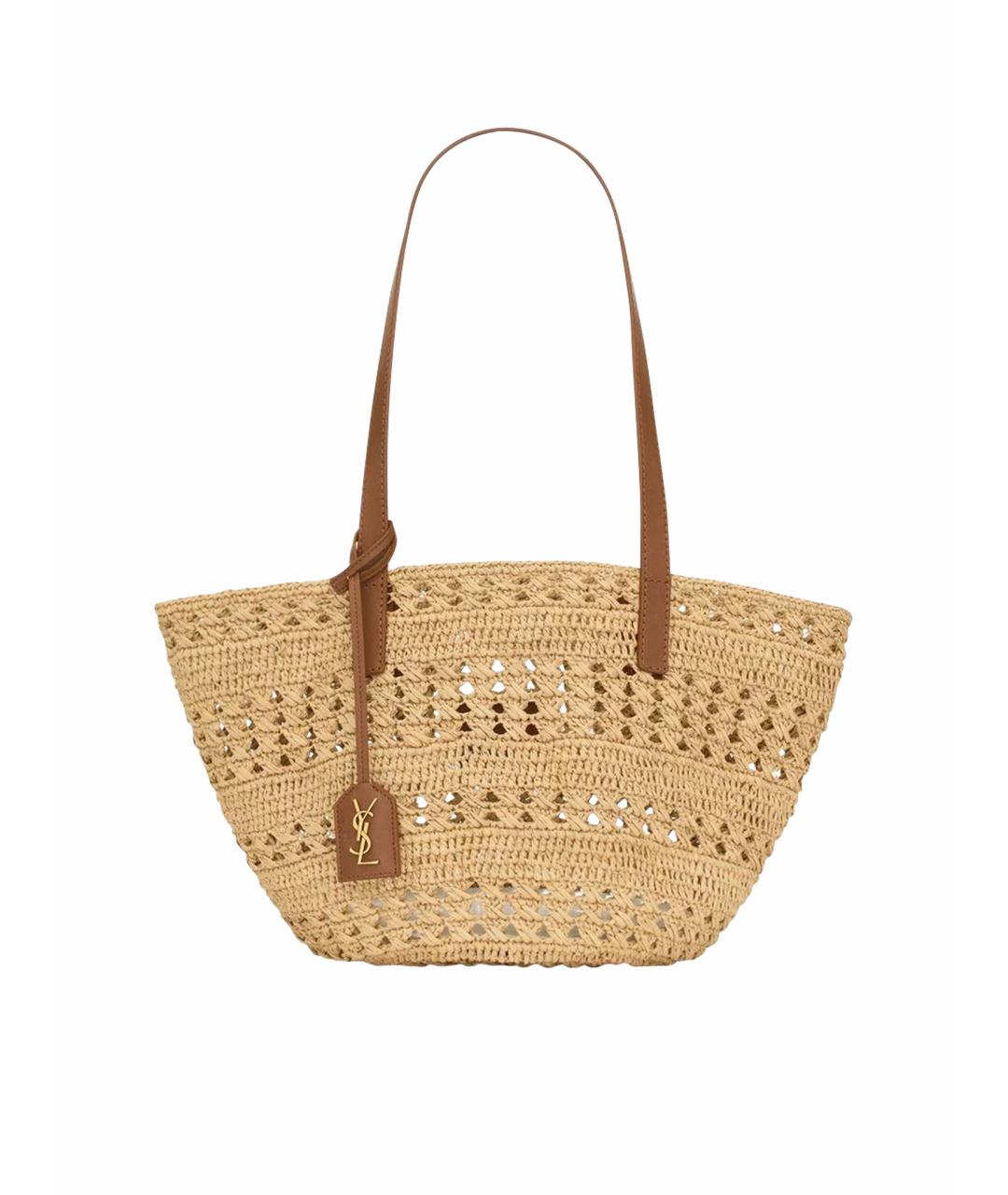 SAINT LAURENT Бежевая пляжная сумка, фото 5