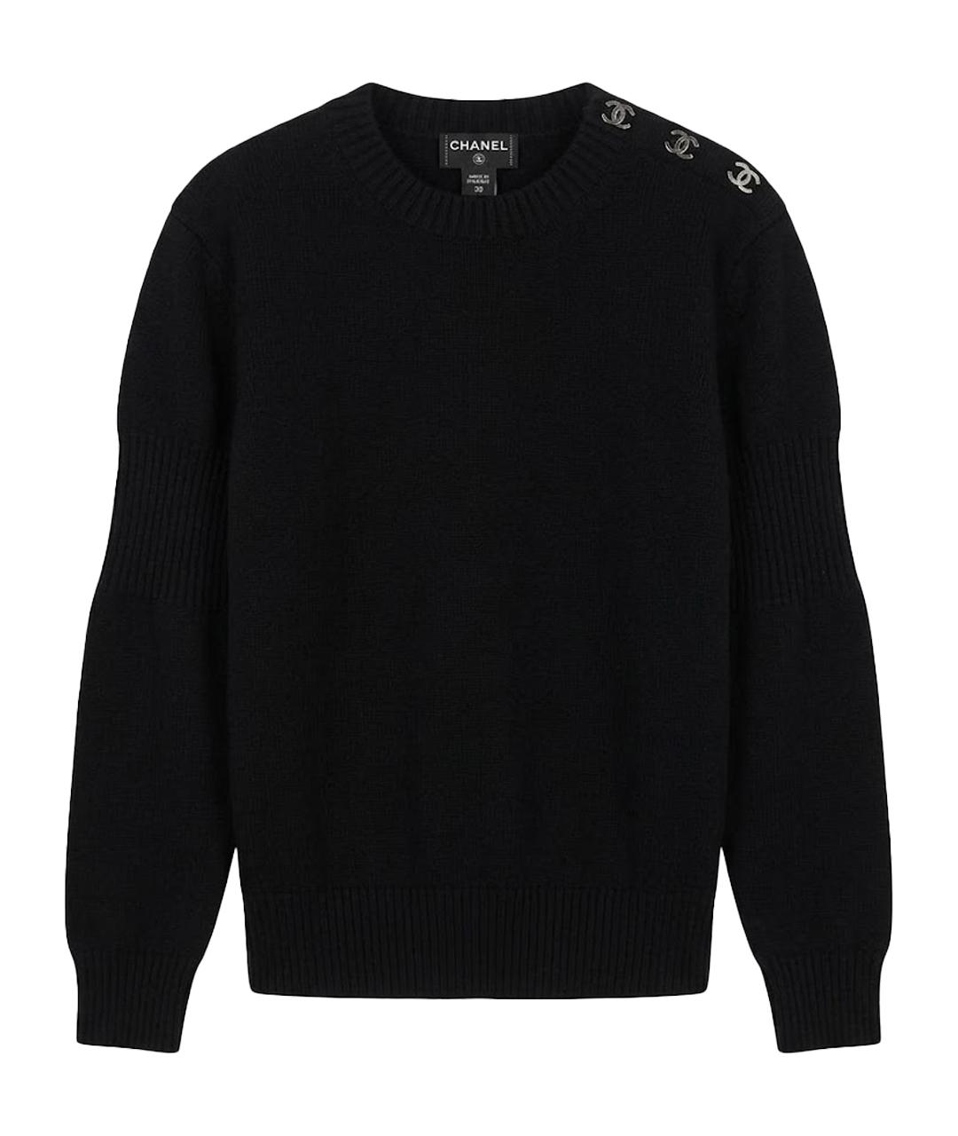 CHANEL Черный кашемировый джемпер / свитер, фото 1