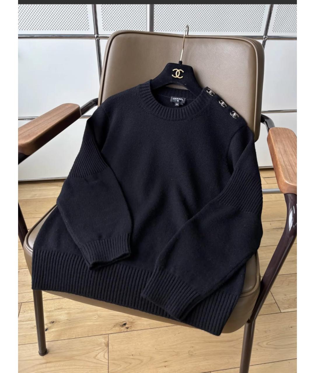 CHANEL Черный кашемировый джемпер / свитер, фото 4