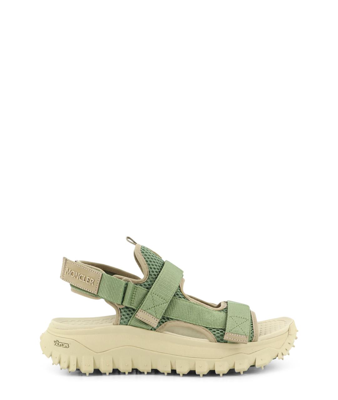 MONCLER Зеленые текстильные сандалии, фото 1