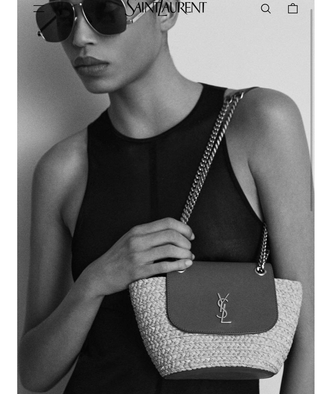 SAINT LAURENT Бежевая пляжная сумка, фото 2