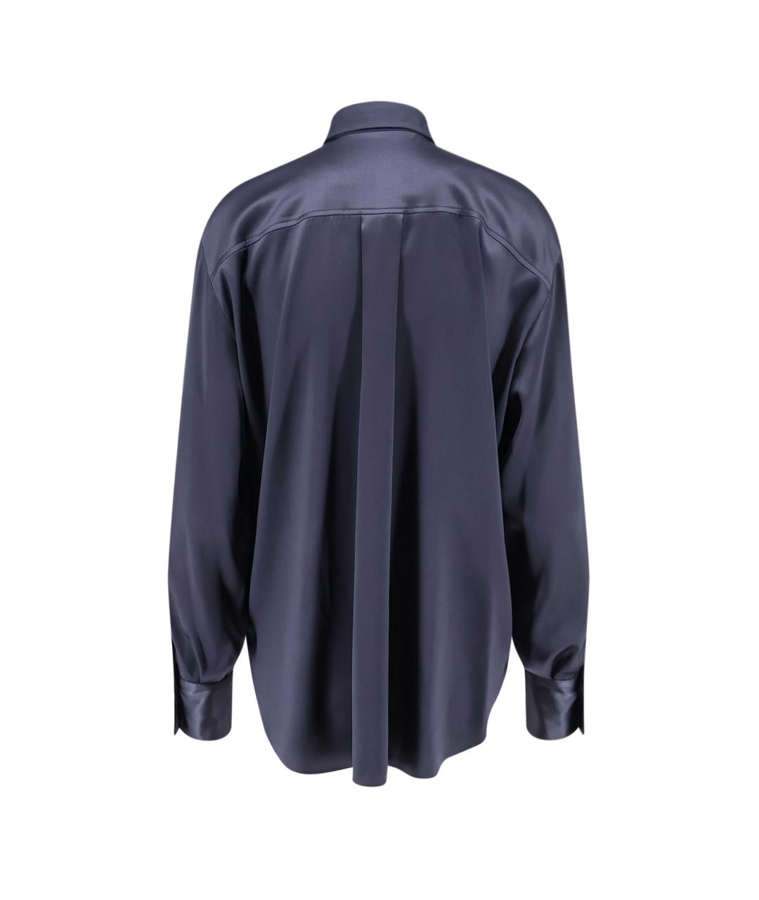 BRUNELLO CUCINELLI Синяя шелковая рубашка, фото 2