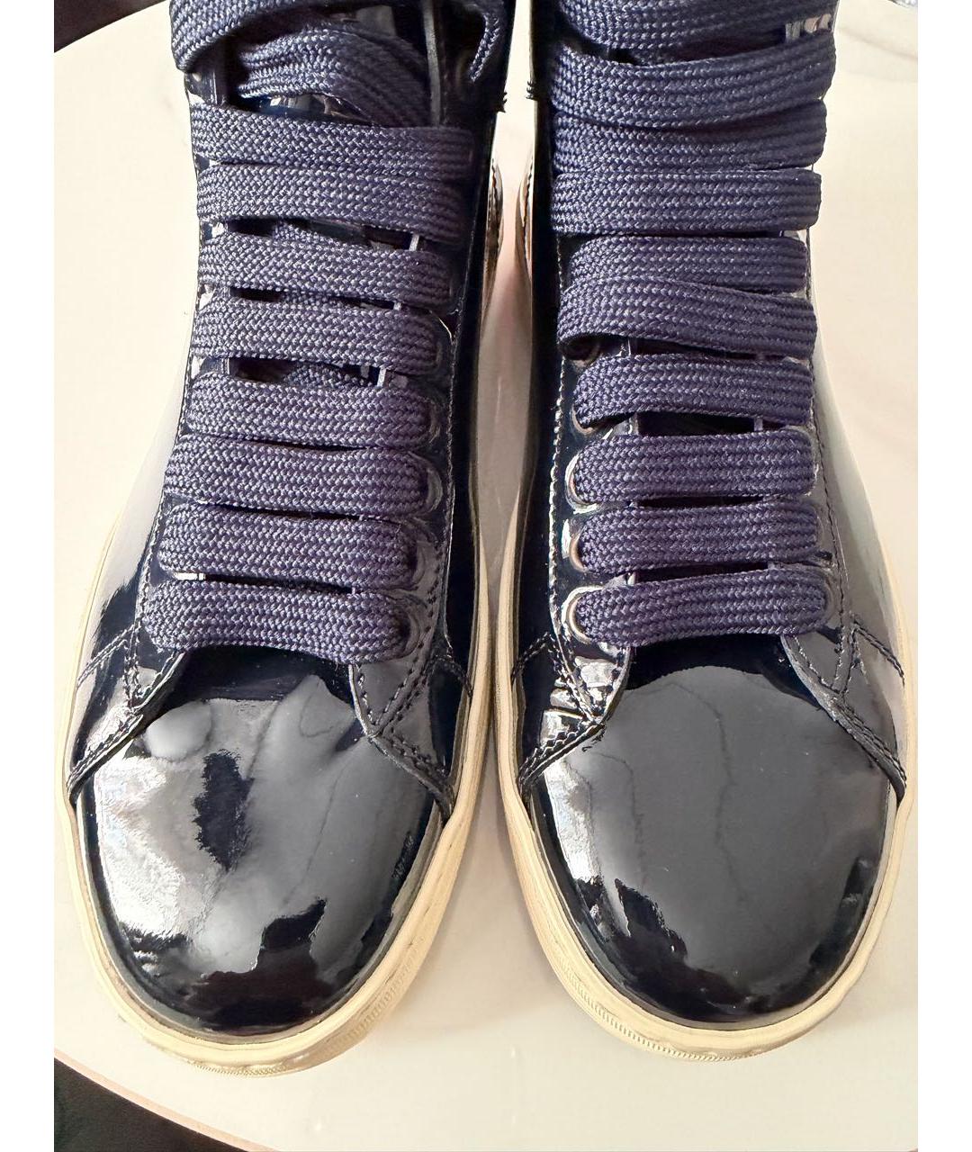 TOM FORD Темно-синие кеды из лакированной кожи, фото 7