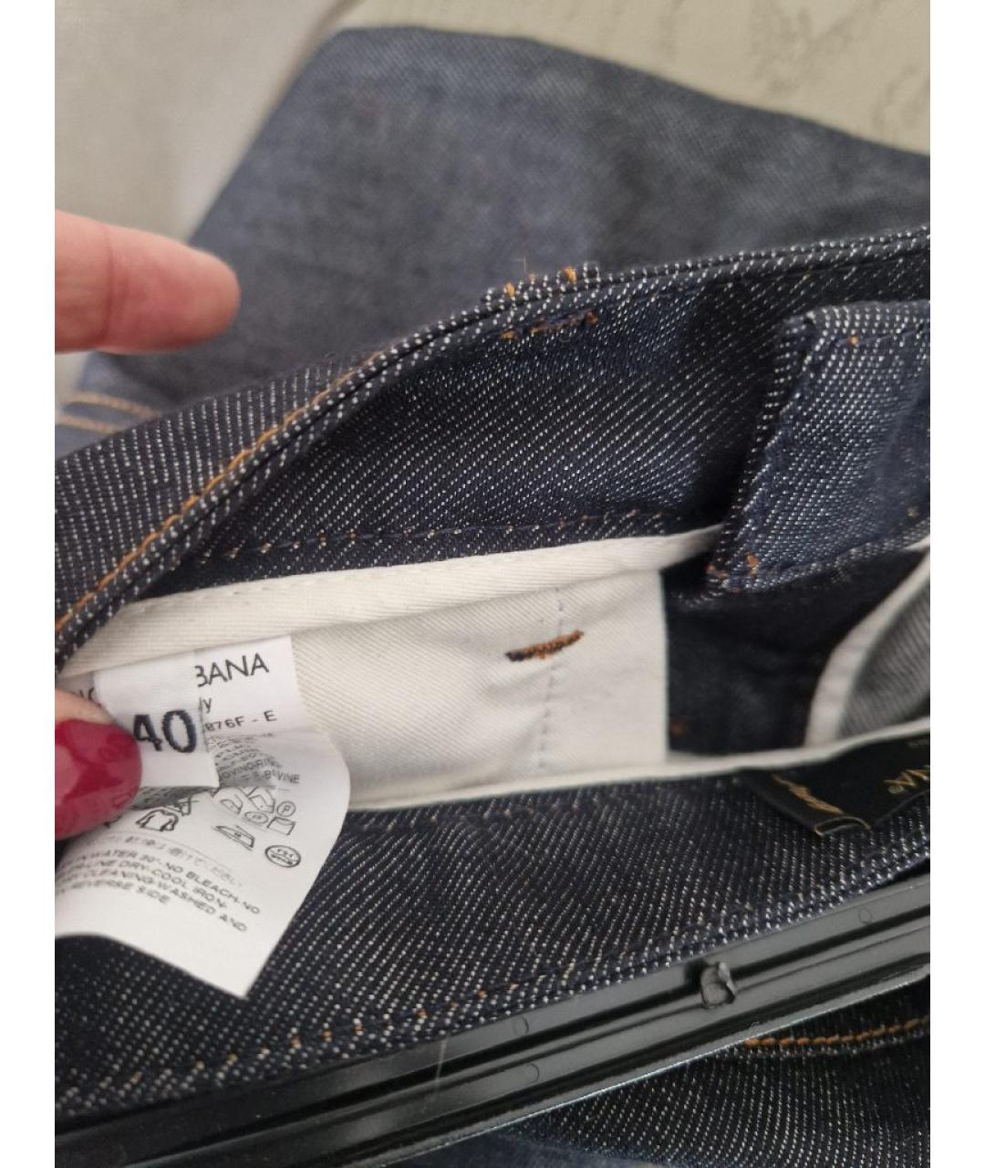 DOLCE&GABBANA Темно-синие прямые джинсы, фото 6