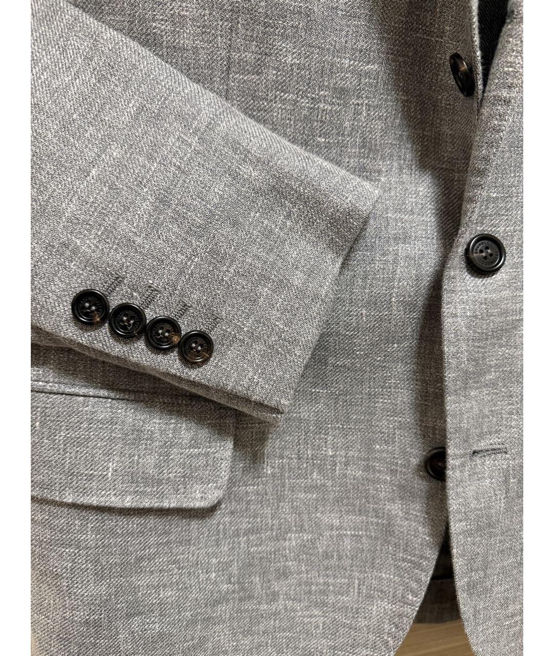BRUNELLO CUCINELLI Серый льняной пиджак, фото 4