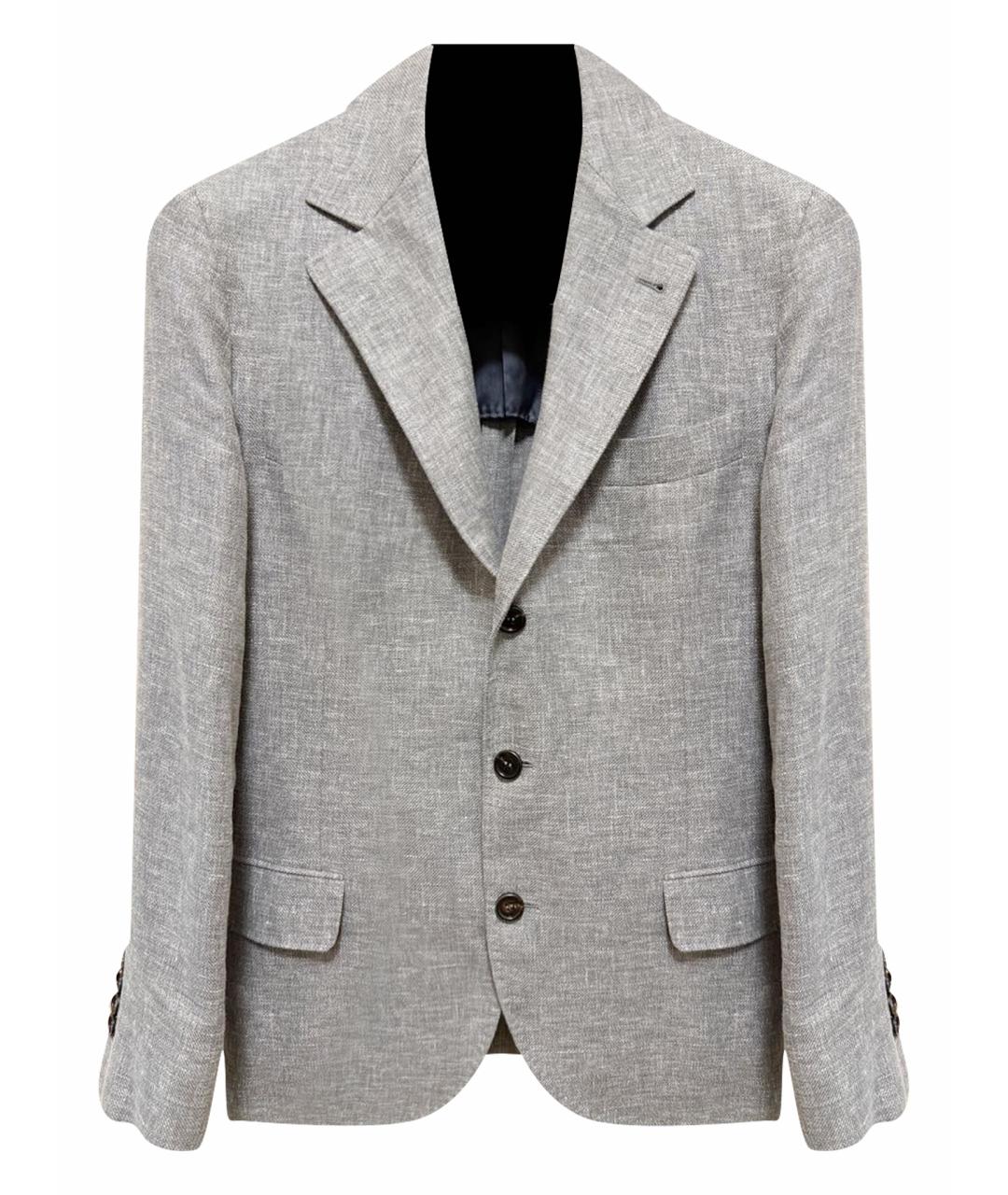 BRUNELLO CUCINELLI Серый льняной пиджак, фото 1