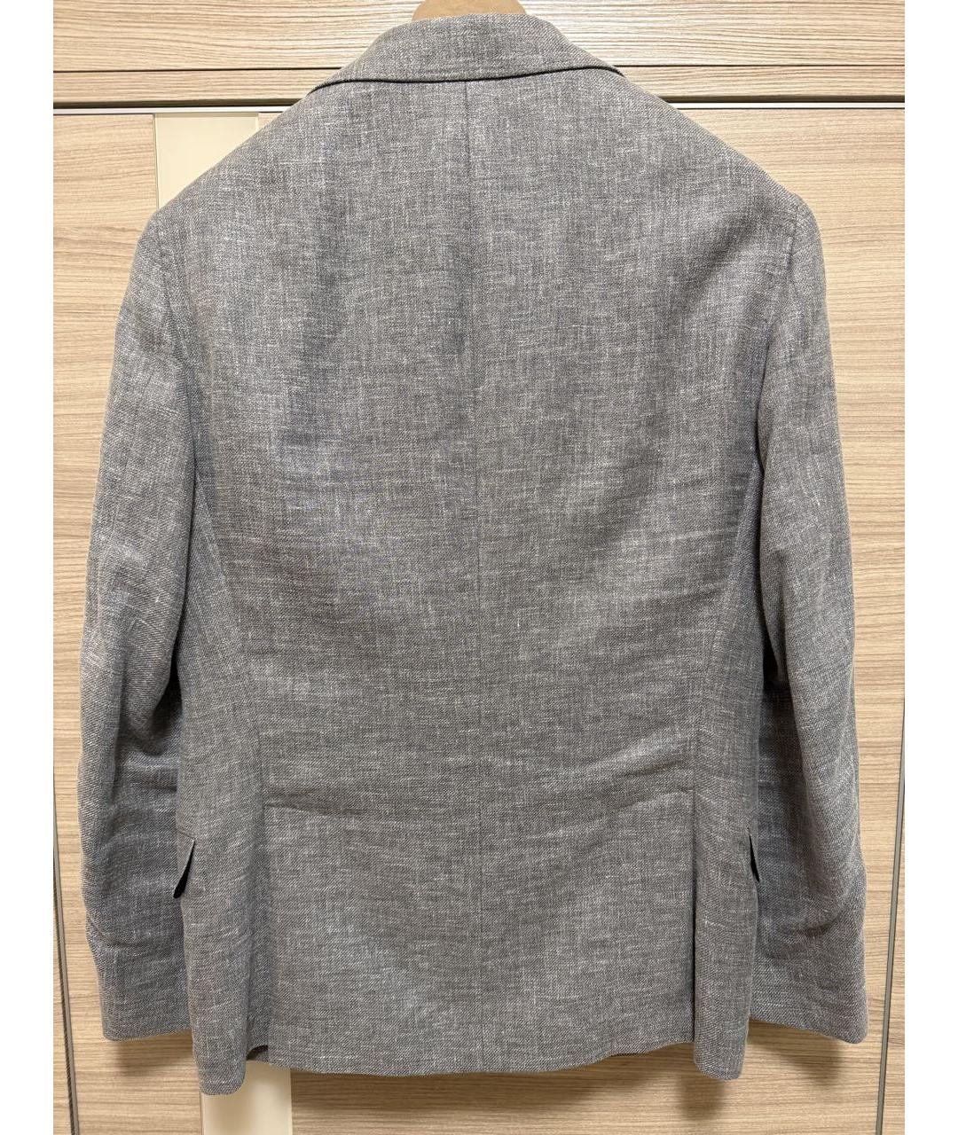 BRUNELLO CUCINELLI Серый льняной пиджак, фото 2