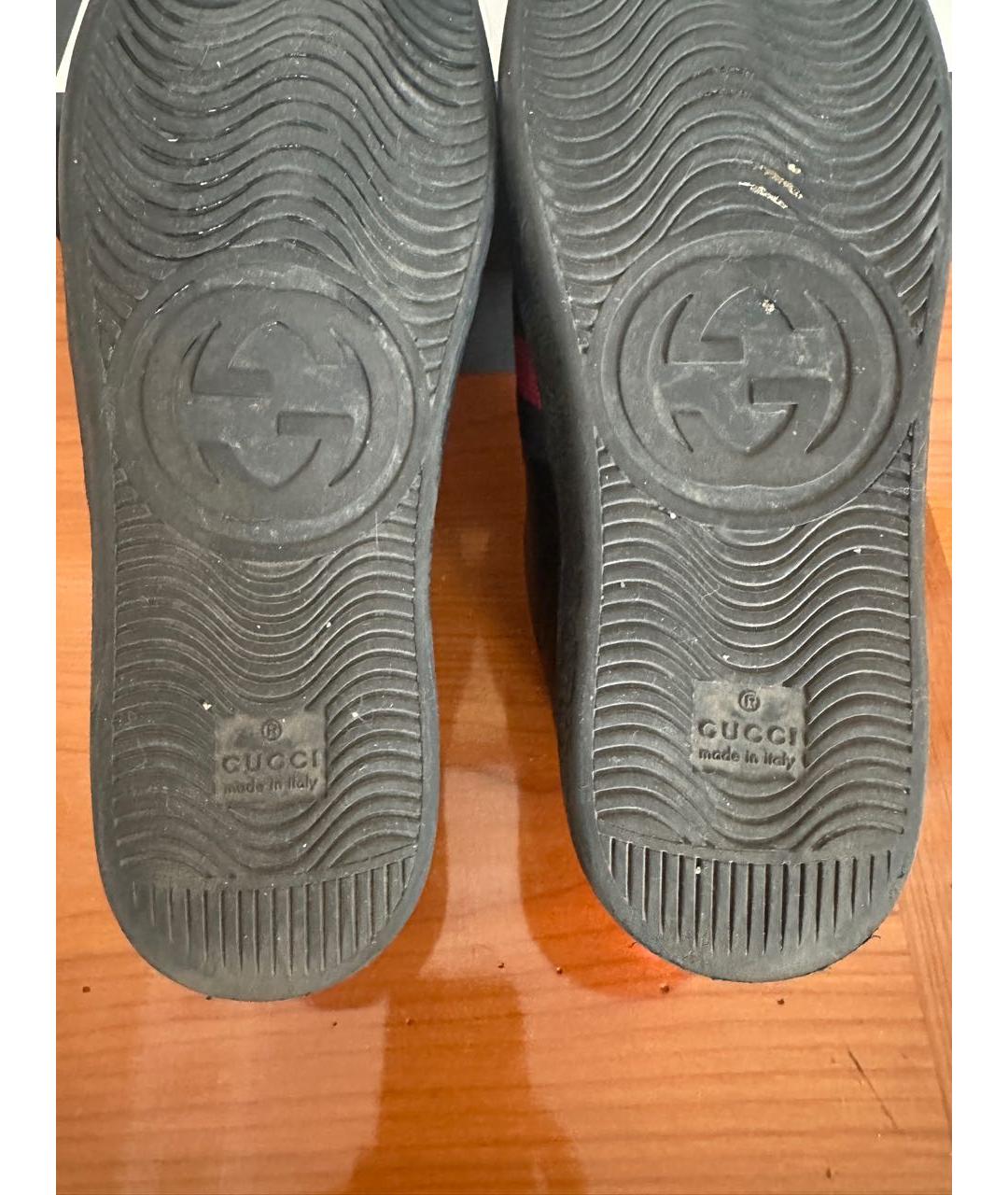 GUCCI Черные кожаные кеды, фото 7