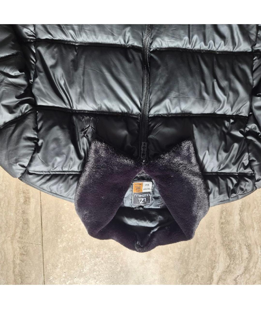 'S MAX MARA Черный хлопковый пуховик, фото 3