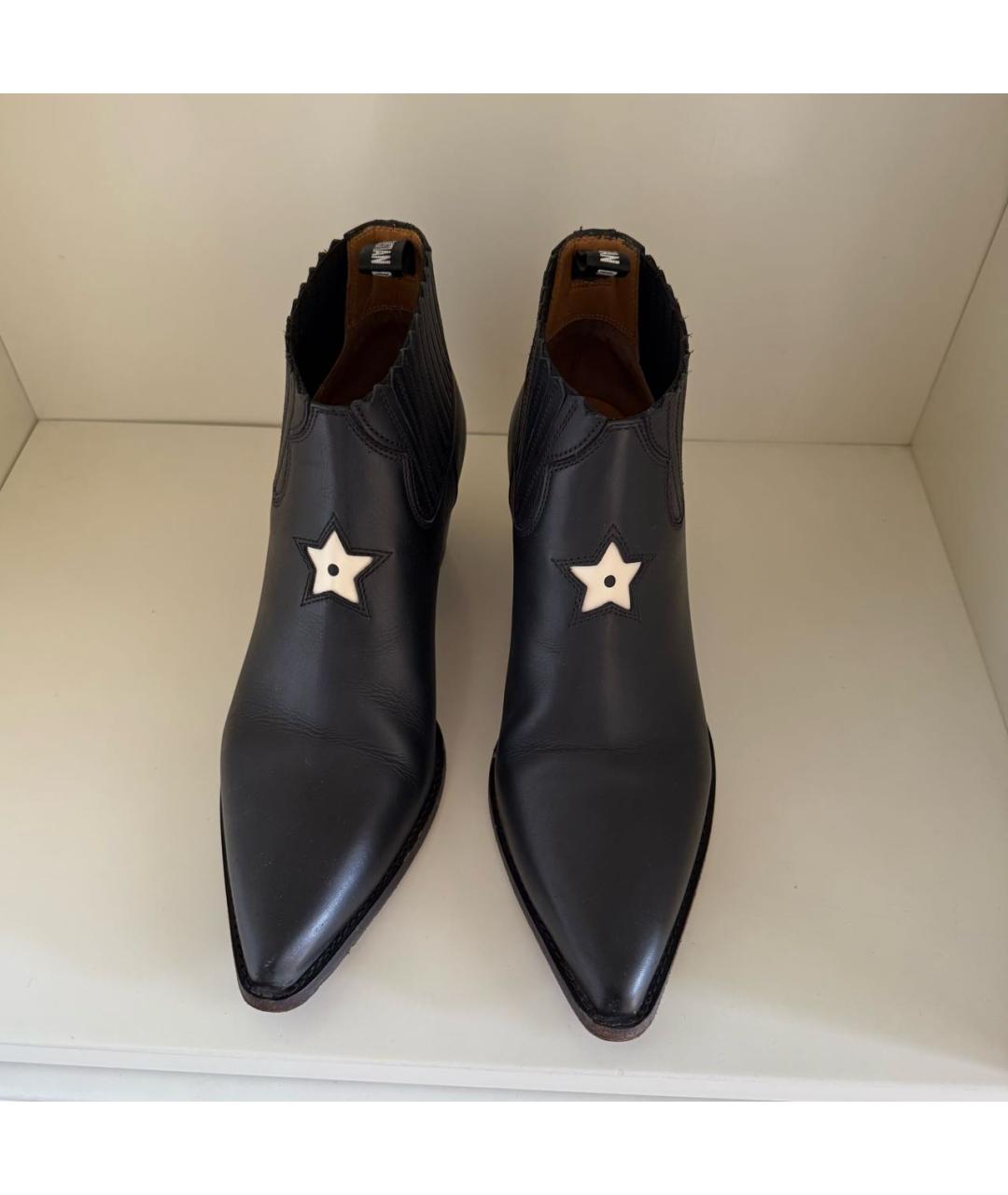 CHRISTIAN DIOR Черные кожаные ботильоны, фото 2