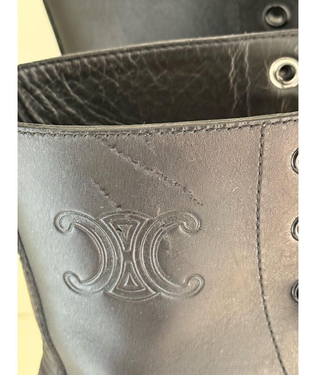 CELINE Черные кожаные ботинки, фото 3