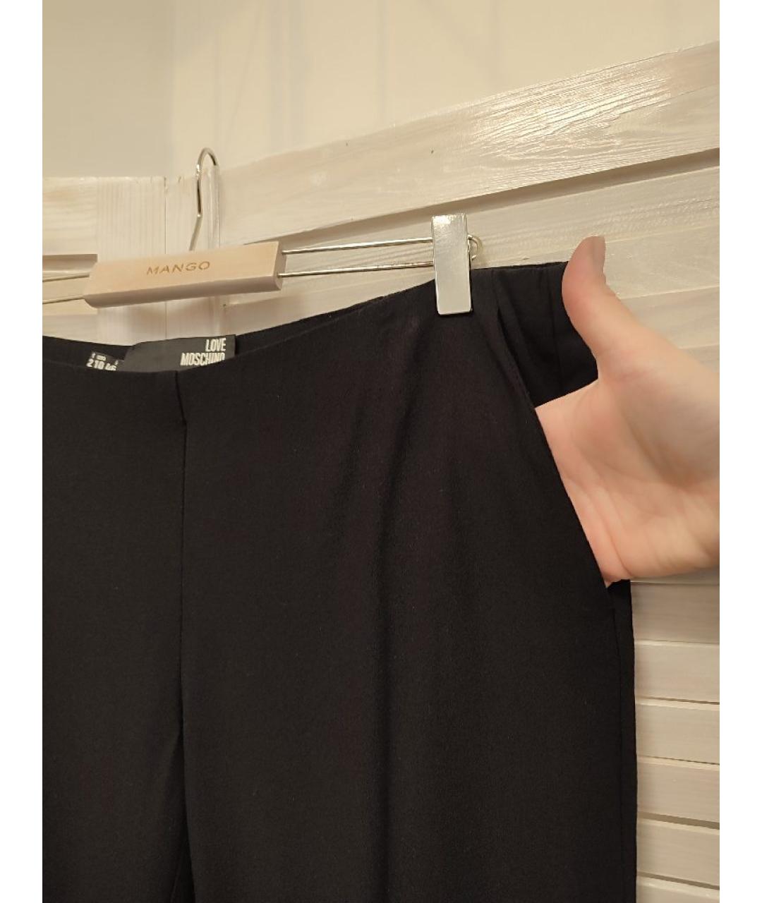 LOVE MOSCHINO Черные шерстяные брюки узкие, фото 4