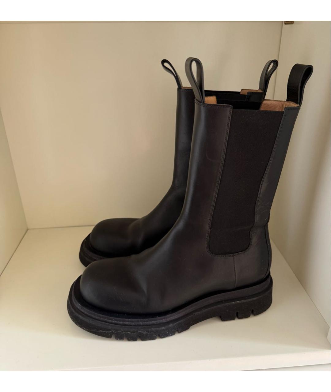 BOTTEGA VENETA Черные кожаные ботинки, фото 4