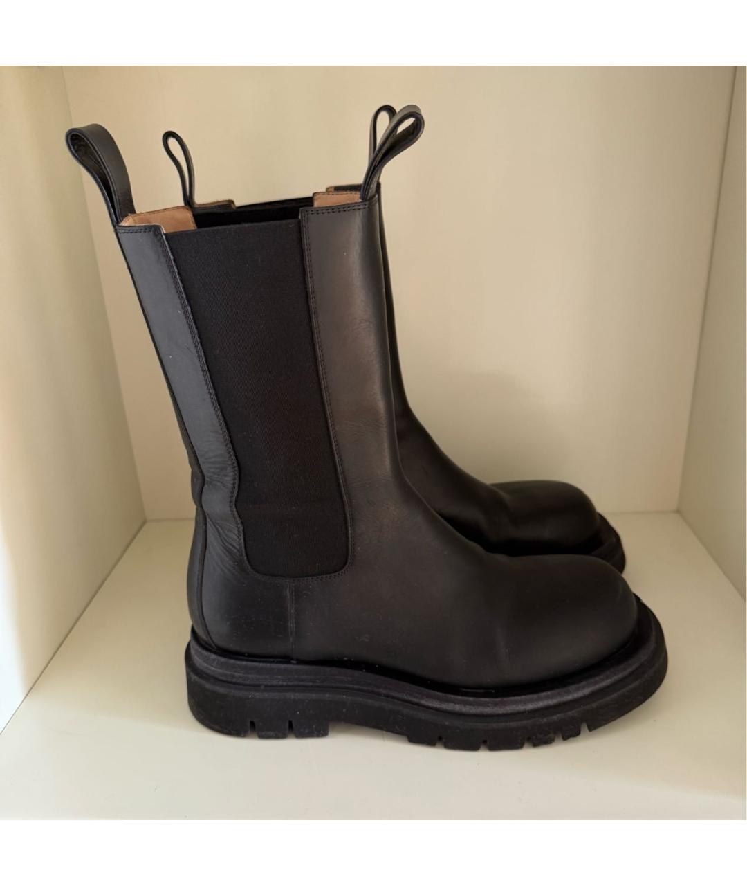 BOTTEGA VENETA Черные кожаные ботинки, фото 2