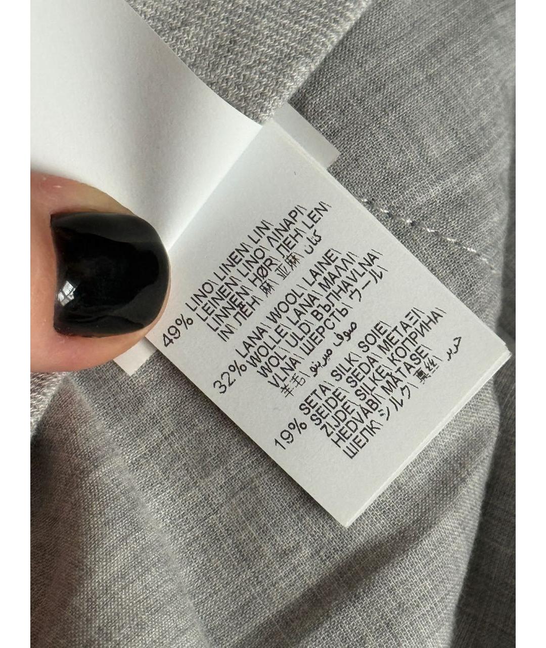 BRUNELLO CUCINELLI Голубые льняные повседневные брюки, фото 5