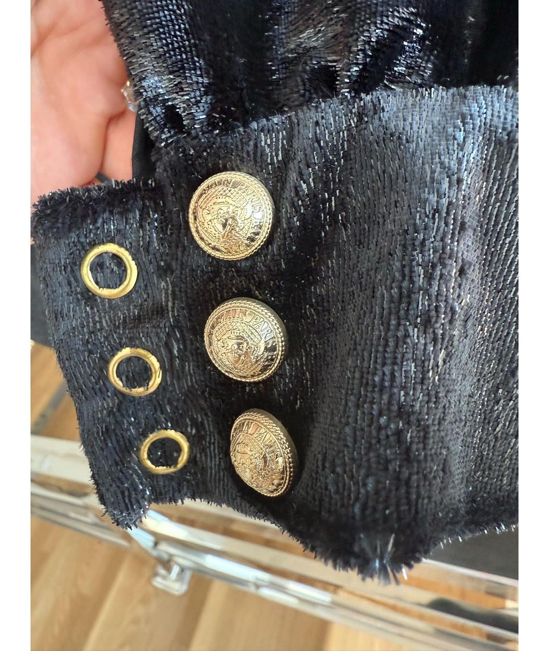 BALMAIN Черное полиэстеровое платье, фото 4