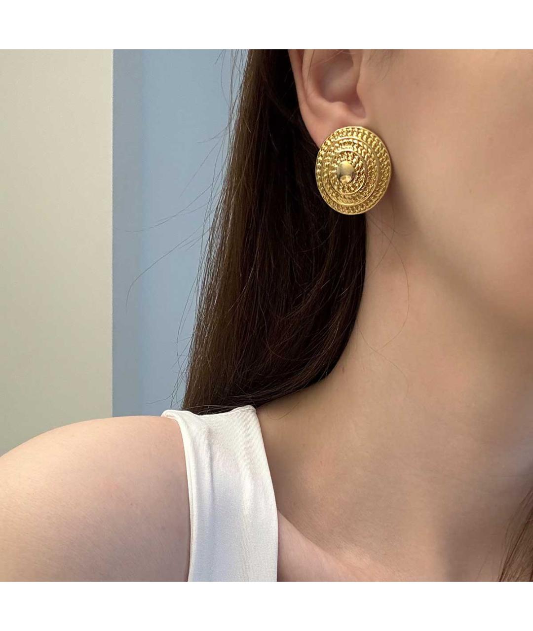 MONET Золотые позолоченные клипсы, фото 3