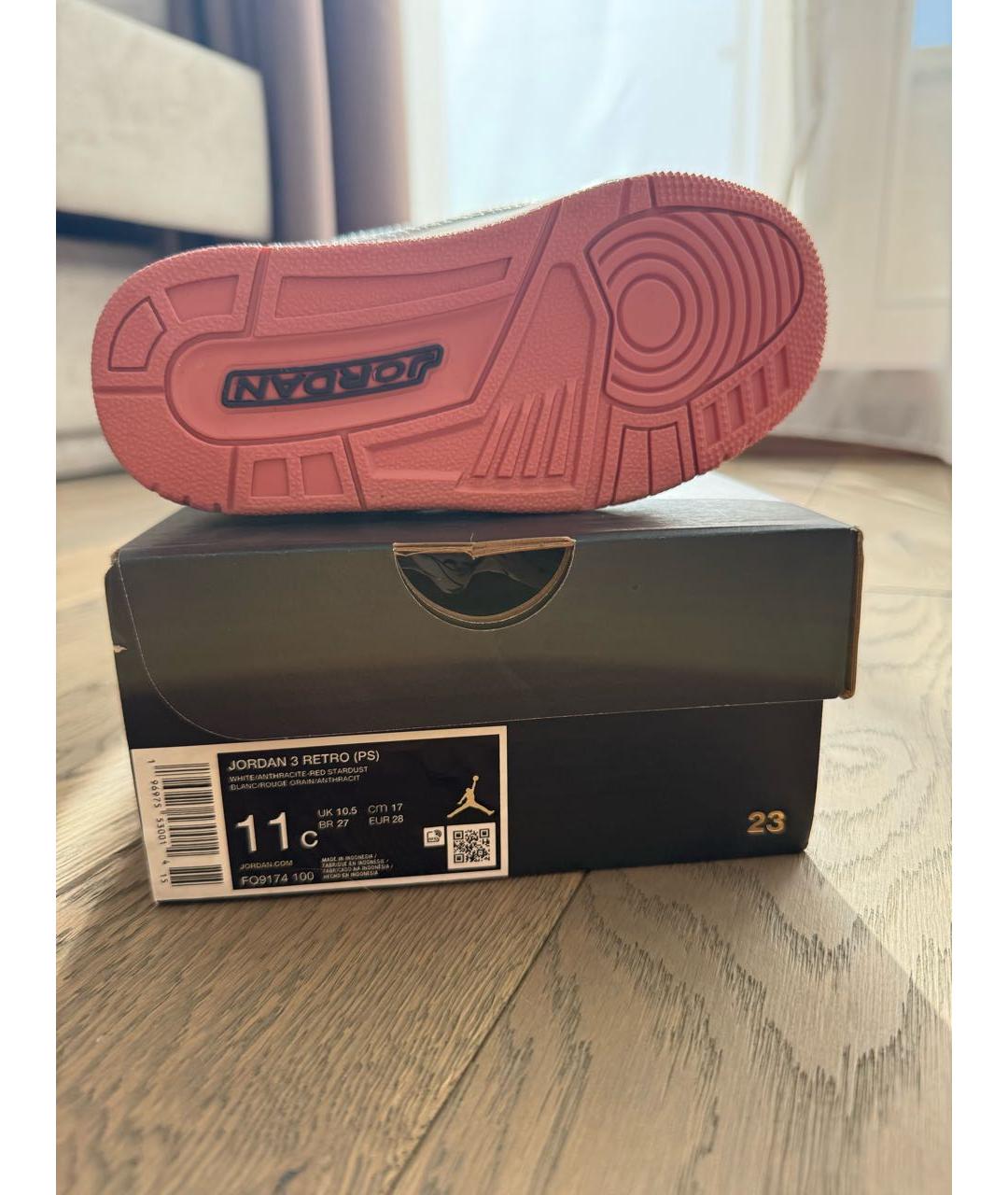 JORDAN Белые кожаные кеды, фото 4