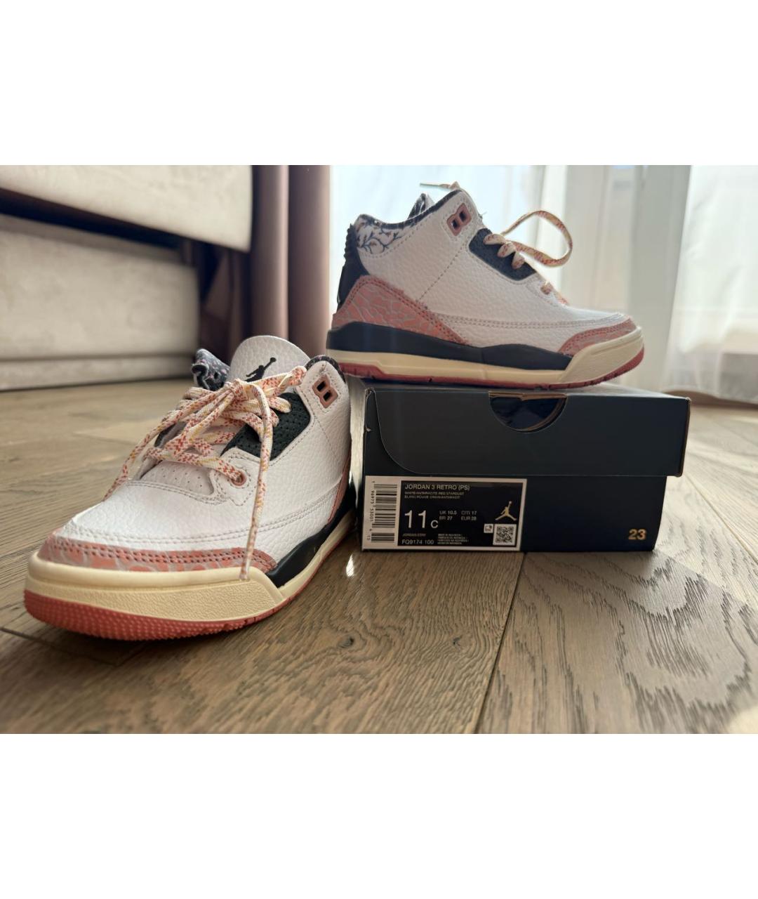 JORDAN Белые кожаные кеды, фото 2