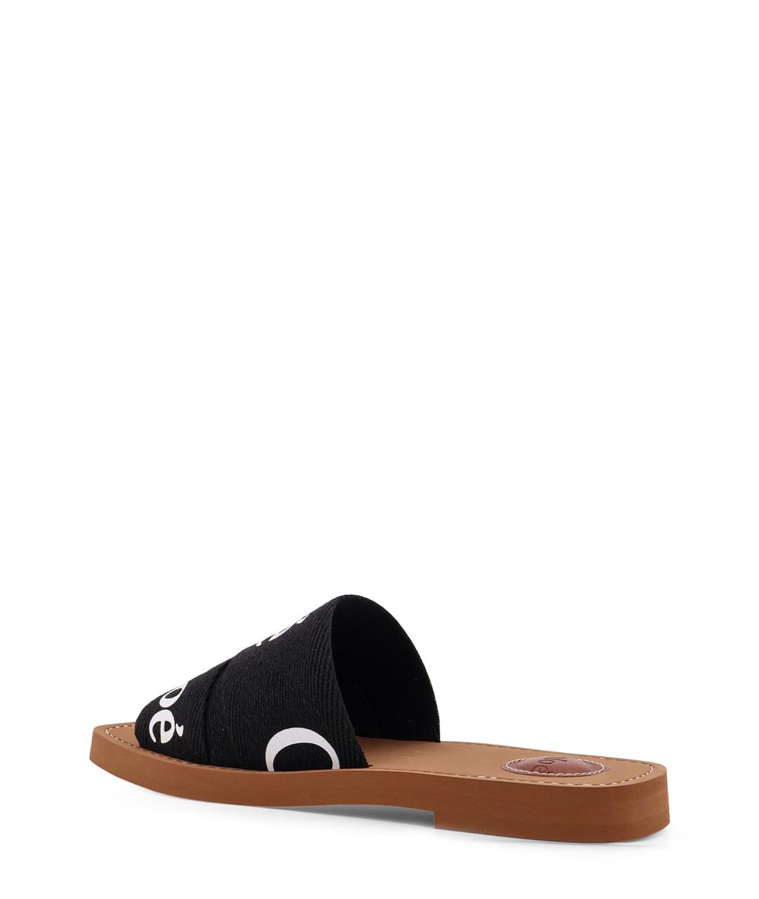 CHLOE Черные текстильные шлепанцы, фото 3