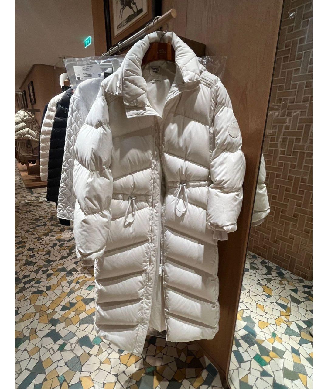 HERMES Белый пуховик, фото 5