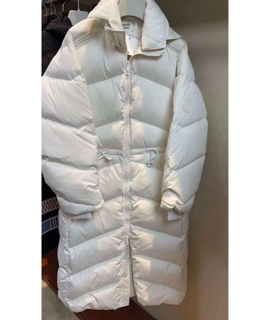HERMES Белый пуховик, фото 3