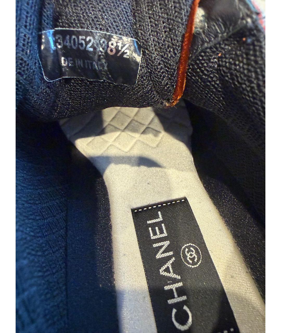 CHANEL Бордовые бархатные кроссовки, фото 7