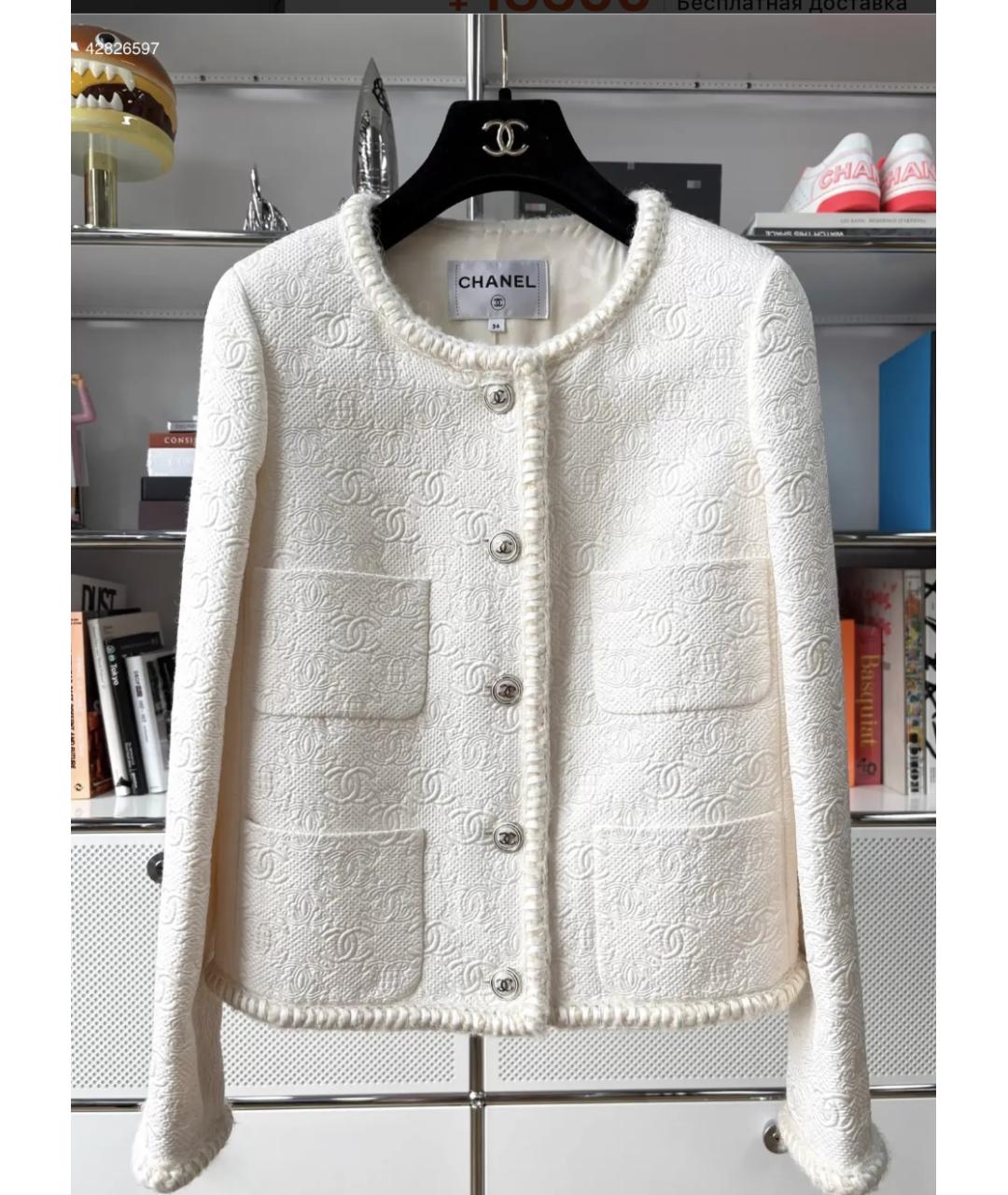 CHANEL Белый жакет/пиджак, фото 7