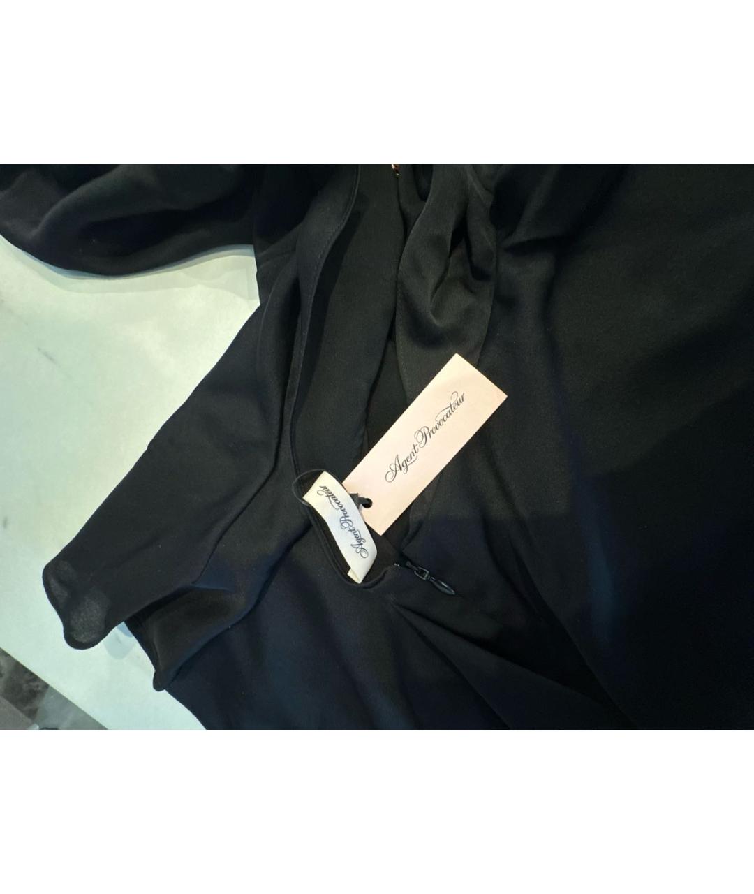 AGENT PROVOCATEUR Черный шелковый комбинезон, фото 3