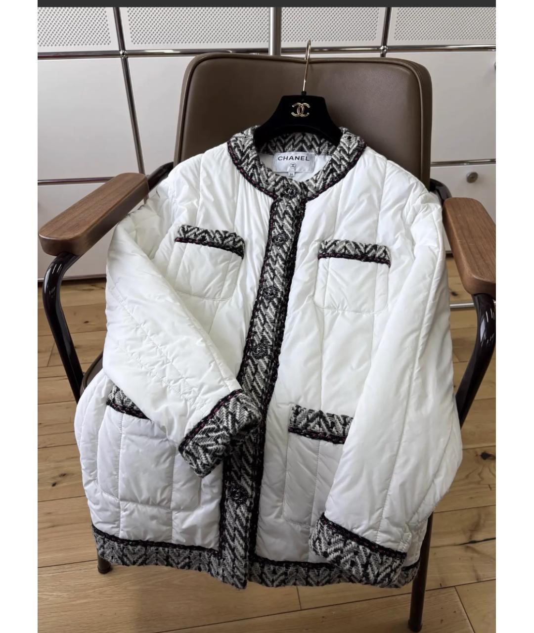 CHANEL Белый твидовый жакет/пиджак, фото 5