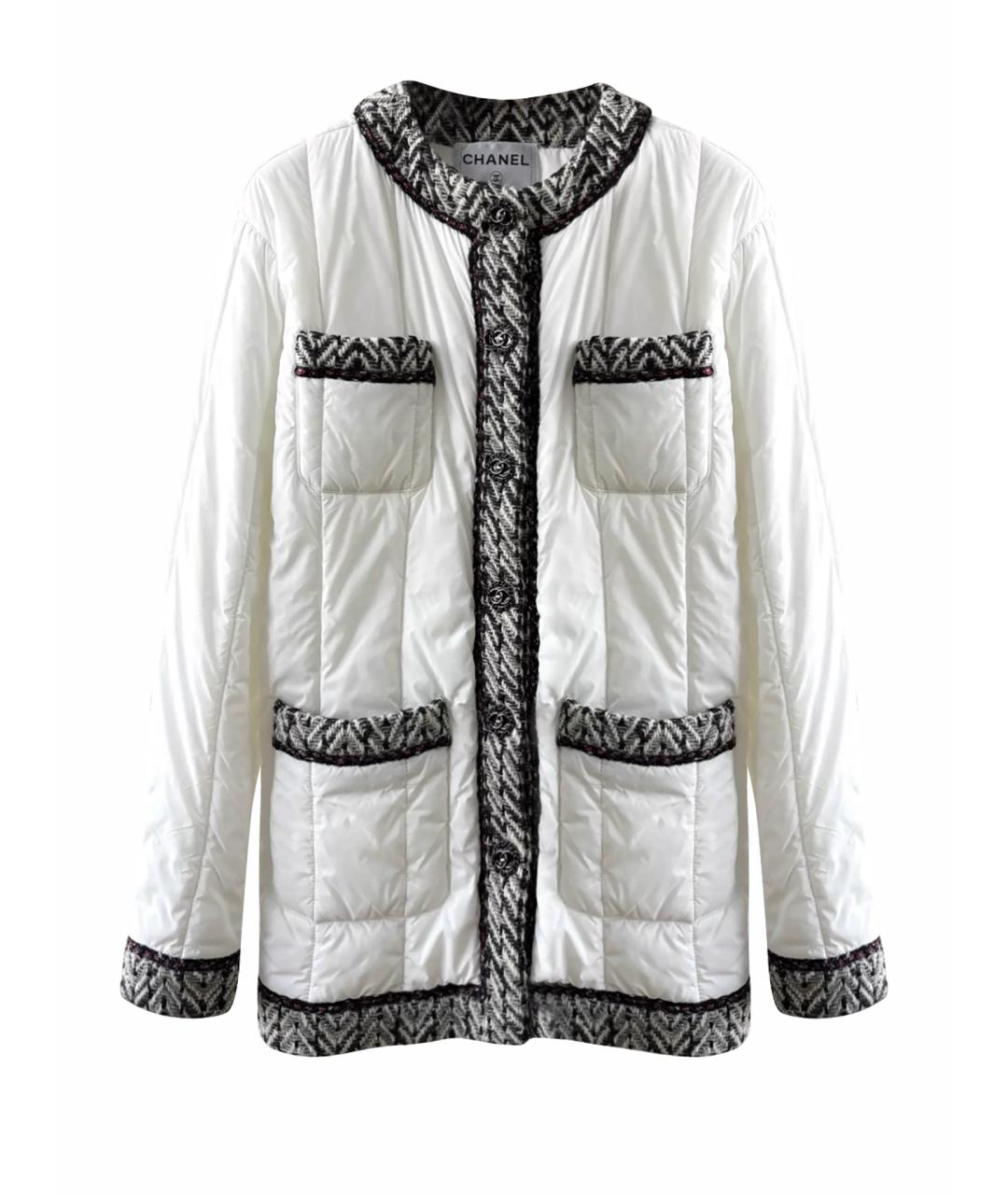 CHANEL Белый твидовый жакет/пиджак, фото 1