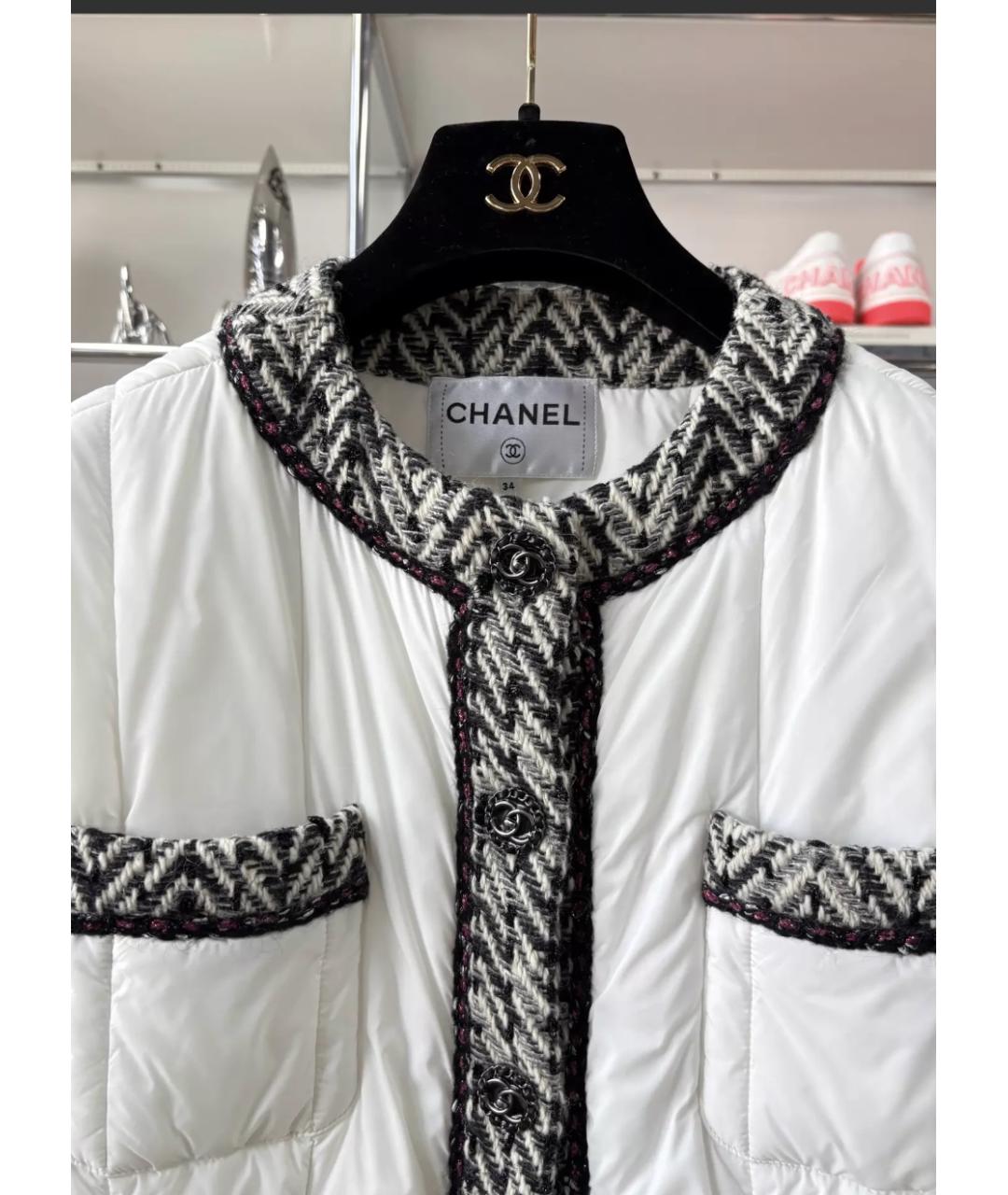 CHANEL Белый твидовый жакет/пиджак, фото 4