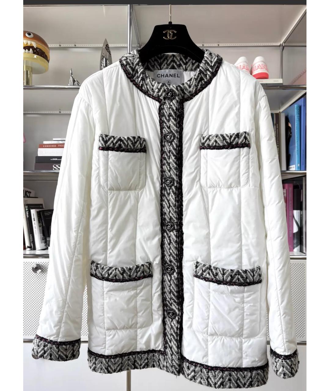 CHANEL Белый твидовый жакет/пиджак, фото 7