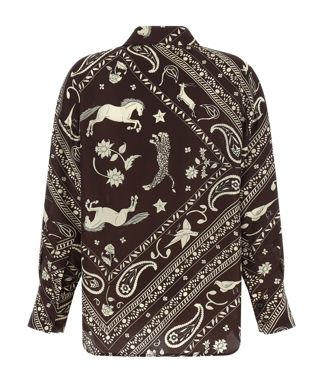 ALBERTO BIANI Коричневая шелковая блузы, фото 2